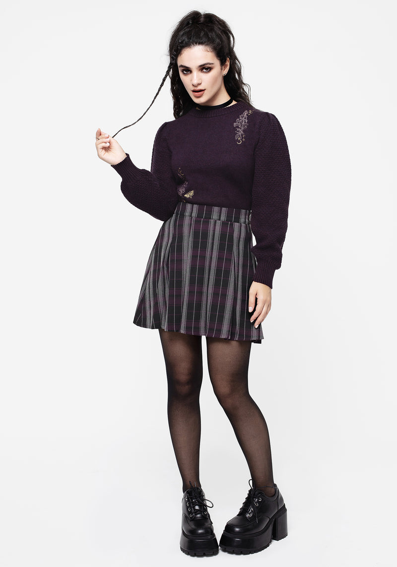 Gambit Check Pleated Mini Skirt