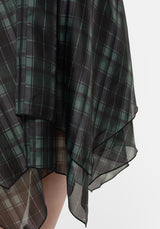 Checkmate Layered Organza Handkerchief Hem Skirt