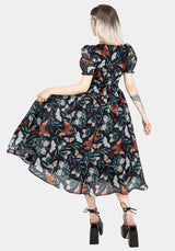 Mariposa Puff Sleeve Organza Midi Dress