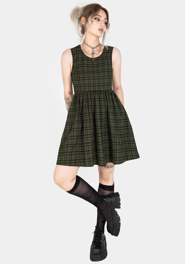 Sabine Check Mini Skater Dress