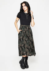 Hemlock Tie Detail Midi Skirt - Green