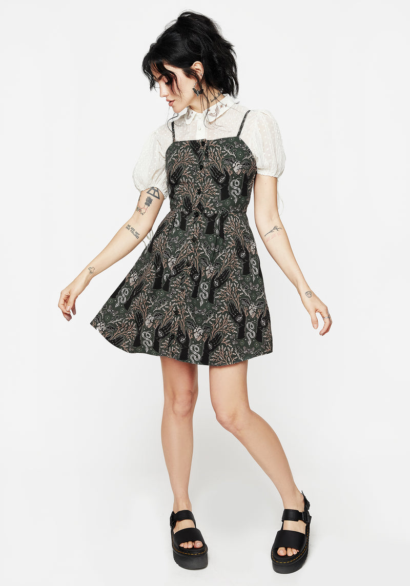 Hemlock Mini Apron Dress - Green