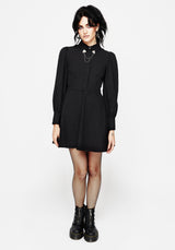 Styx Moth Collar Chain Mini Shirt Dress