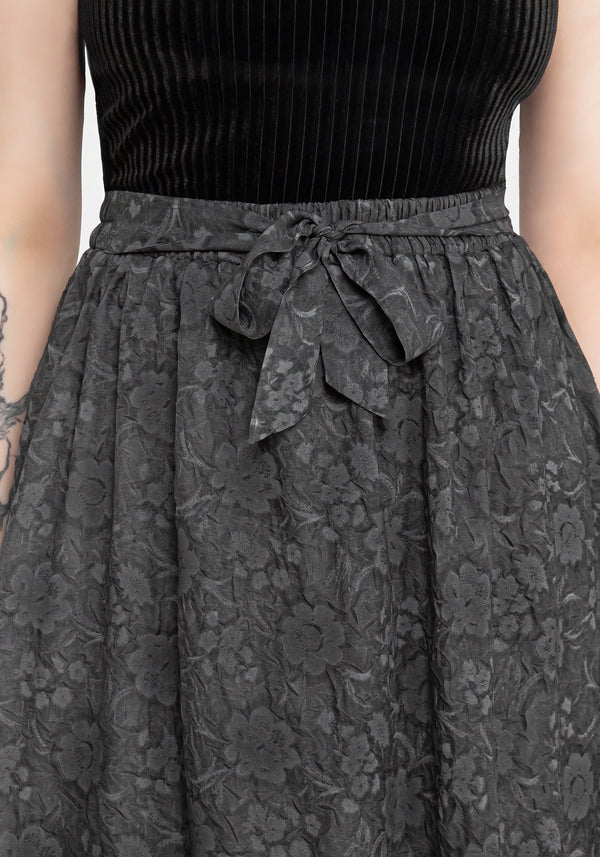 Revival Floral Mesh Layered Midi Skirt