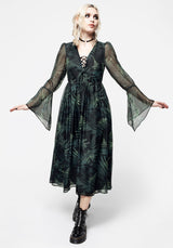 Fernery Chiffon Lace Front Midaxi Dress