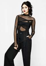 Madison Ruched Mesh Top