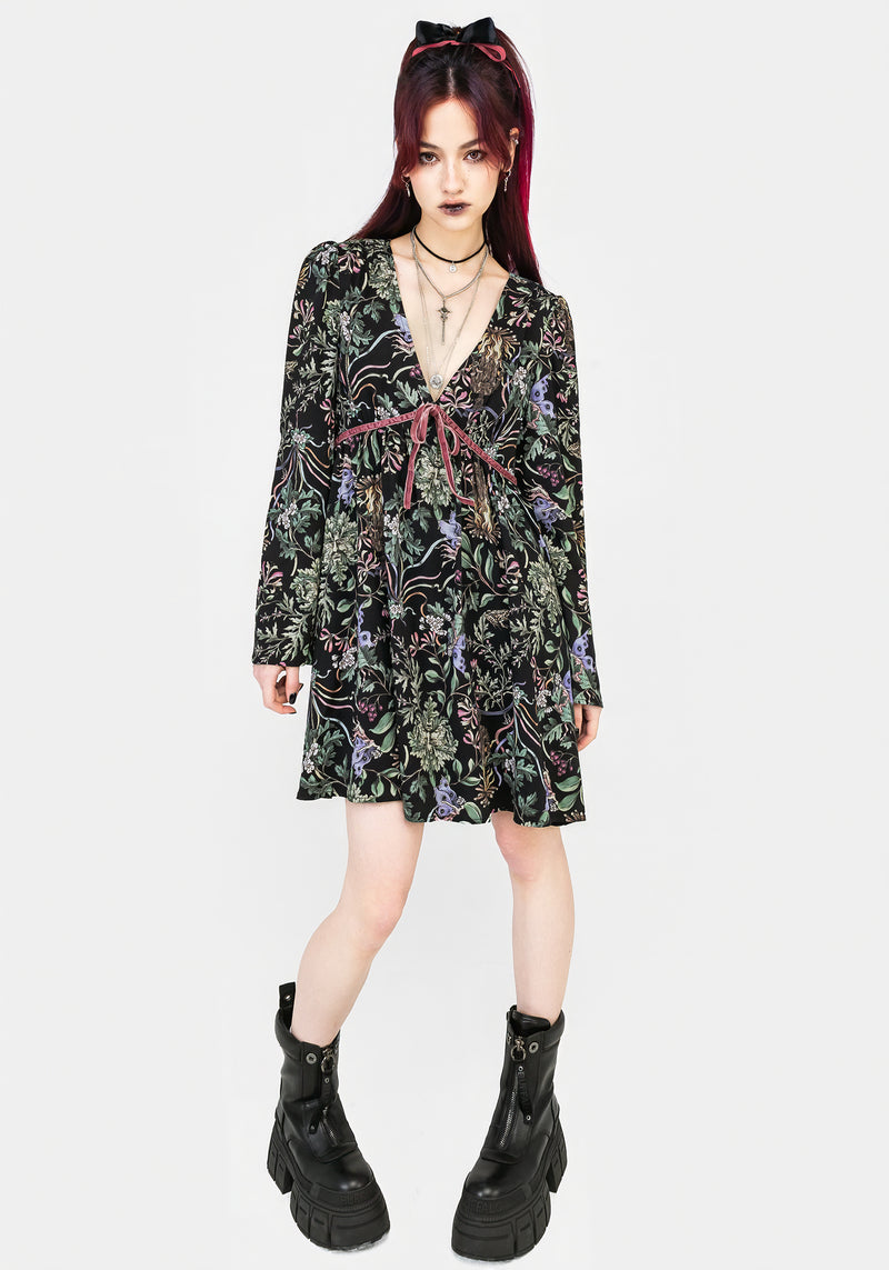 Beltane Flute Sleeve Mini Dress