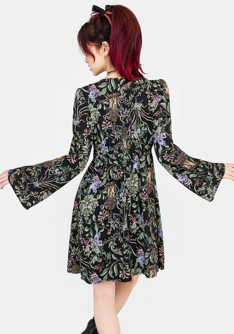 Beltane Flute Sleeve Mini Dress