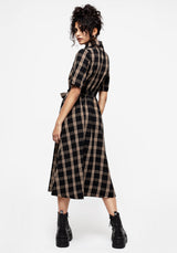 Rogue Check Cotton Midi Shirt Dress