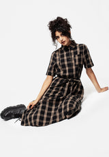 Rogue Check Cotton Midi Shirt Dress