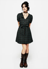 Nightingale Check Collar Mini Shirt Dress