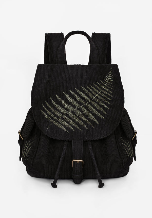 Fern Embroidered Satchel Backpack