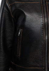 Ermania Crop Faux Leather Jacket