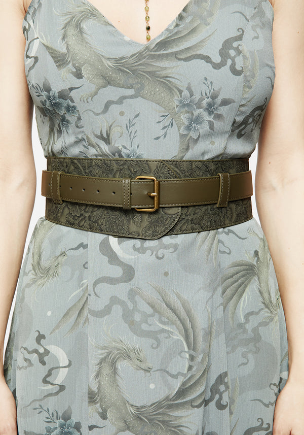 Cypress Paisley Debossed Buckled Waist Belt