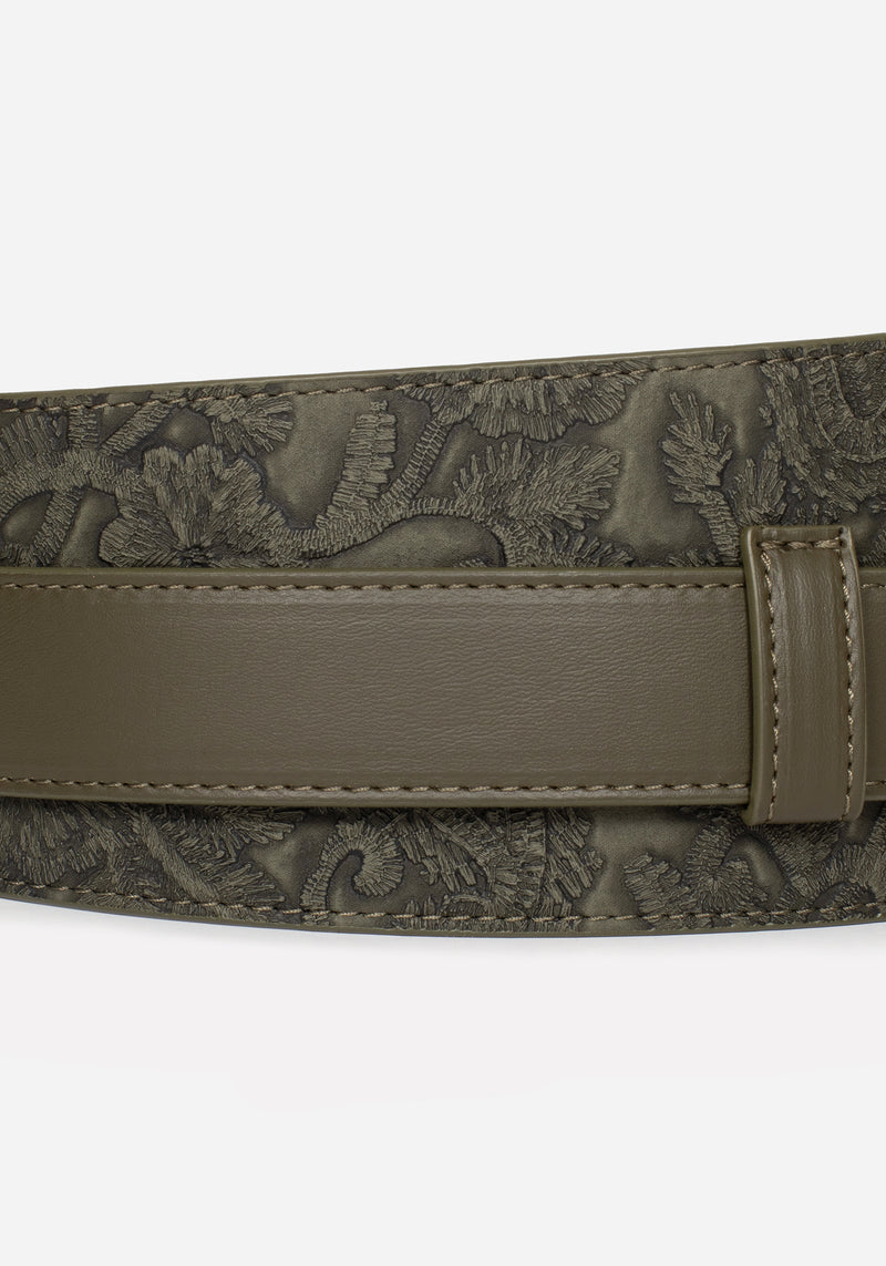 Cypress Paisley Debossed Buckled Waist Belt