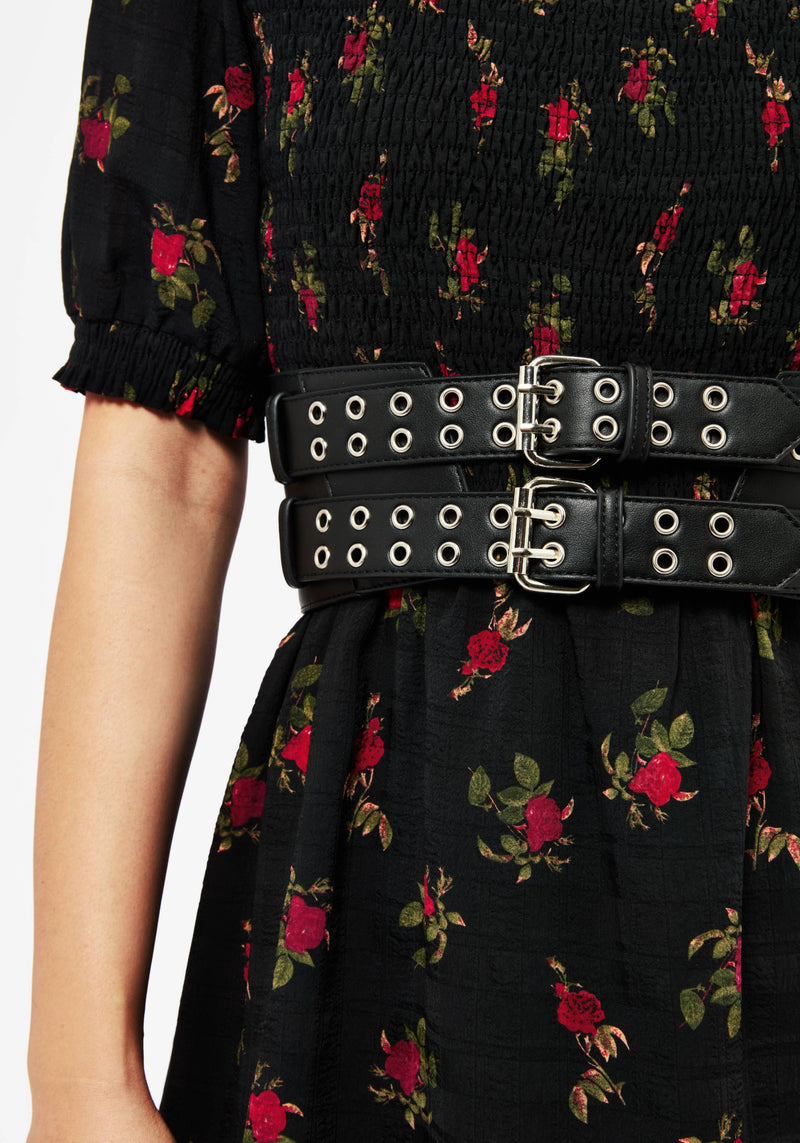 Paranoid Eyelet Double Buckle Waist Belt