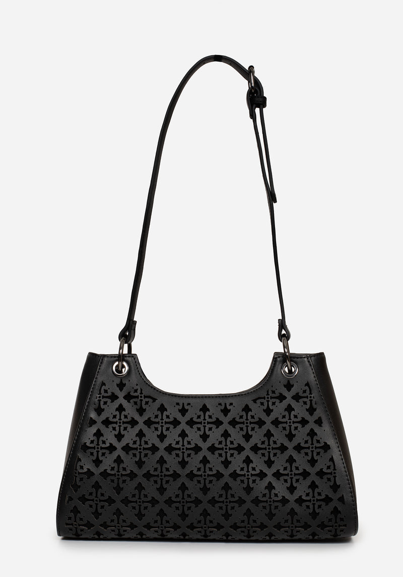 Crux Cut Out Faux Leather Shoulder Bag