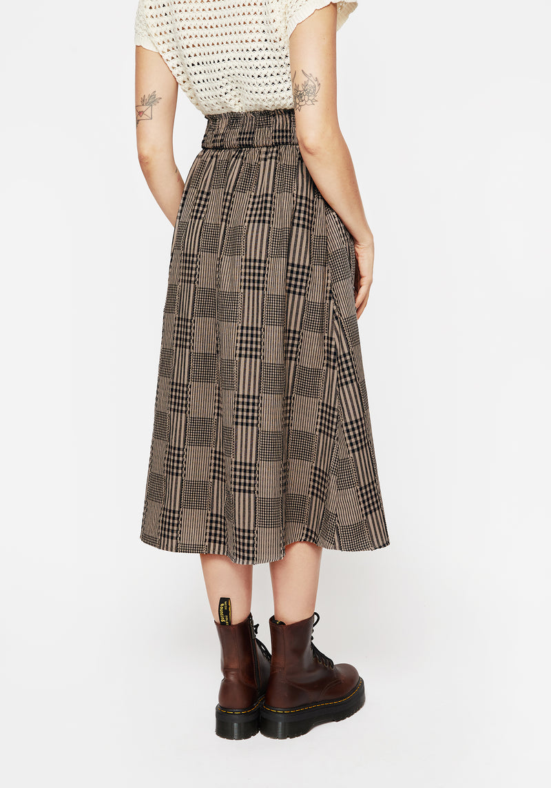 Mabel Check Midi Skirt