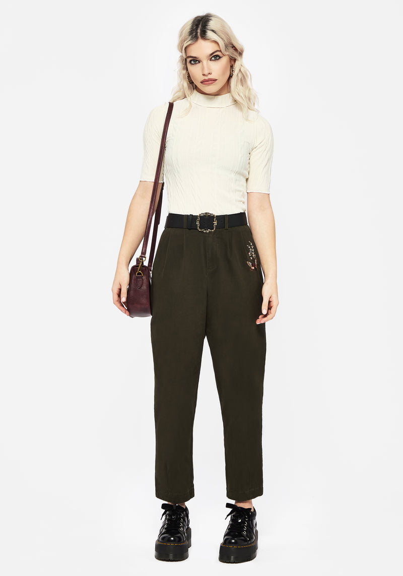 Copia Embroidered Balloon Leg Tailored Trousers