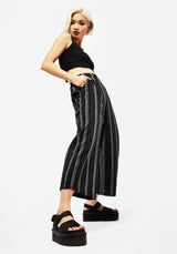 Clandestine Stripe Cotton-Blend Culottes