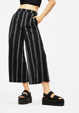 Clandestine Stripe Cotton-Blend Culottes