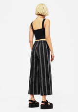 Clandestine Stripe Cotton-Blend Culottes