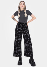 Parasite Bugs Wide Leg Paperbag Culotte Trousers - Black