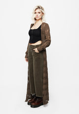 Foster Wide Leg Cord Crop Jeans - Green