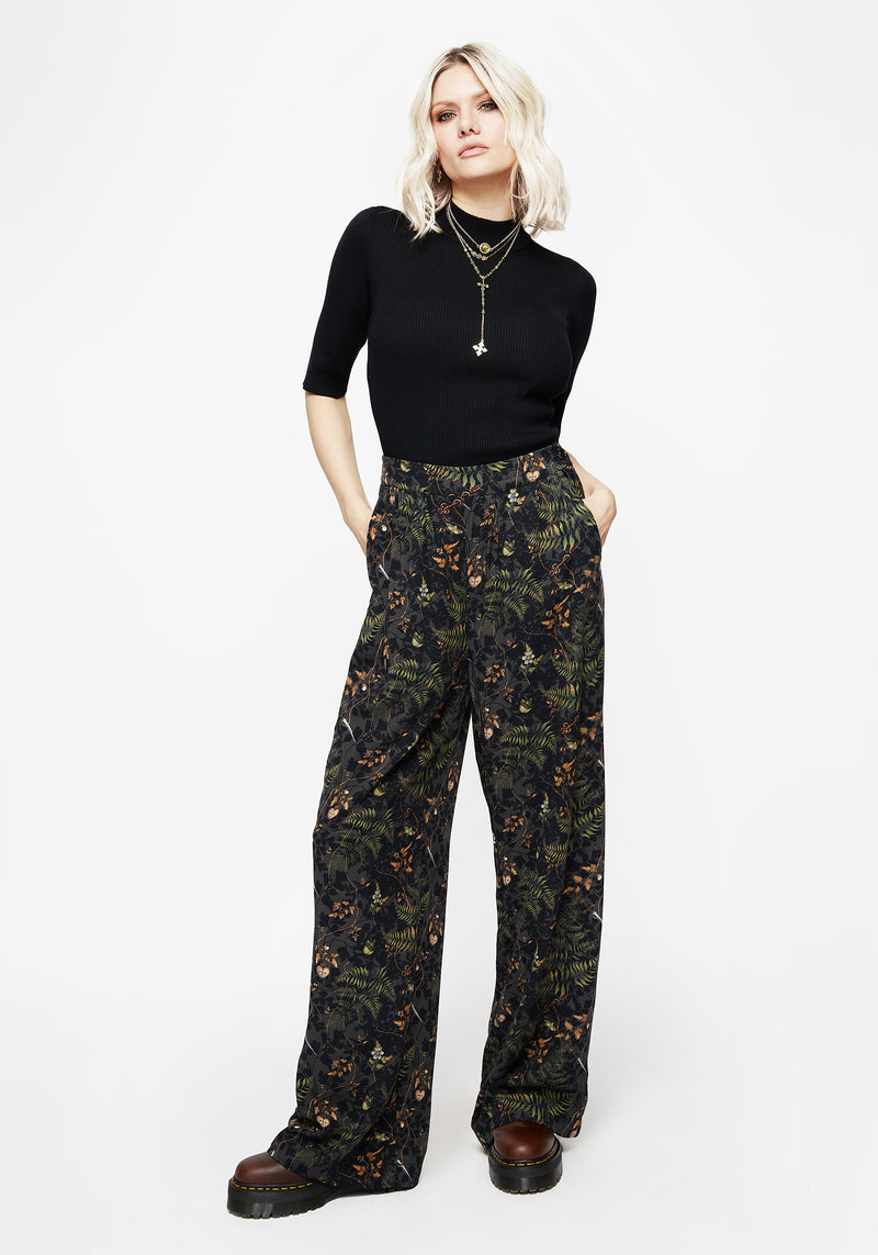 Wither Fern Print Wide Leg Trousers