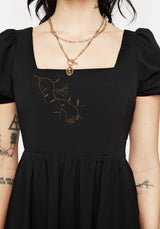 Cressida Moth Embroidered Midi Dress