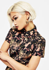 Pixie Floral Print Mini Shirt Dress