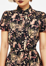 Pixie Floral Print Mini Shirt Dress