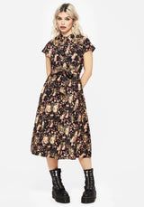 Pixie Floral Print Midi Shirt Dress