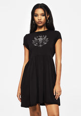 Mystify Embroidered Skater Mini Dress