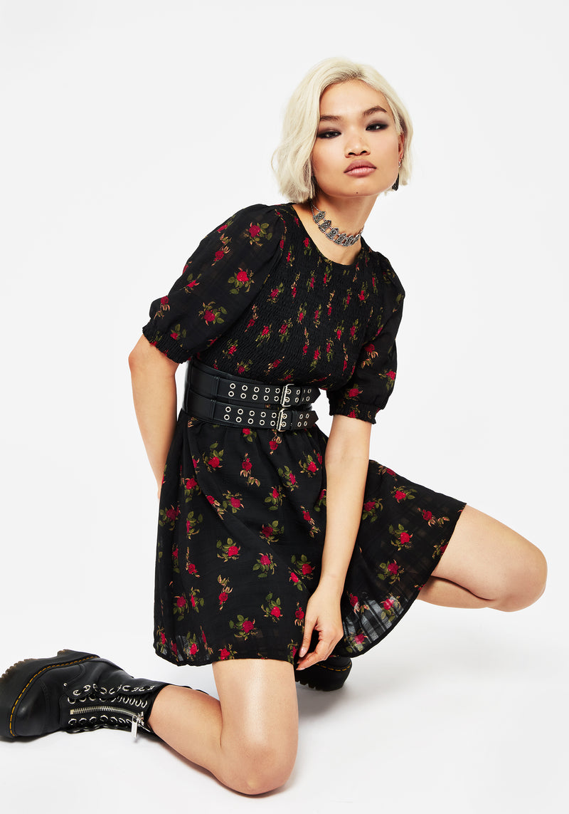 Darcey Floral Print Mini Dress