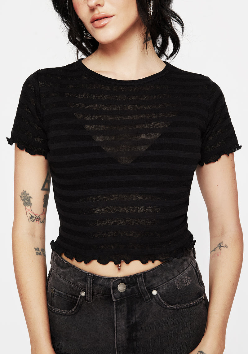 Gomez Lettuce Hem Jersey Crop Tee