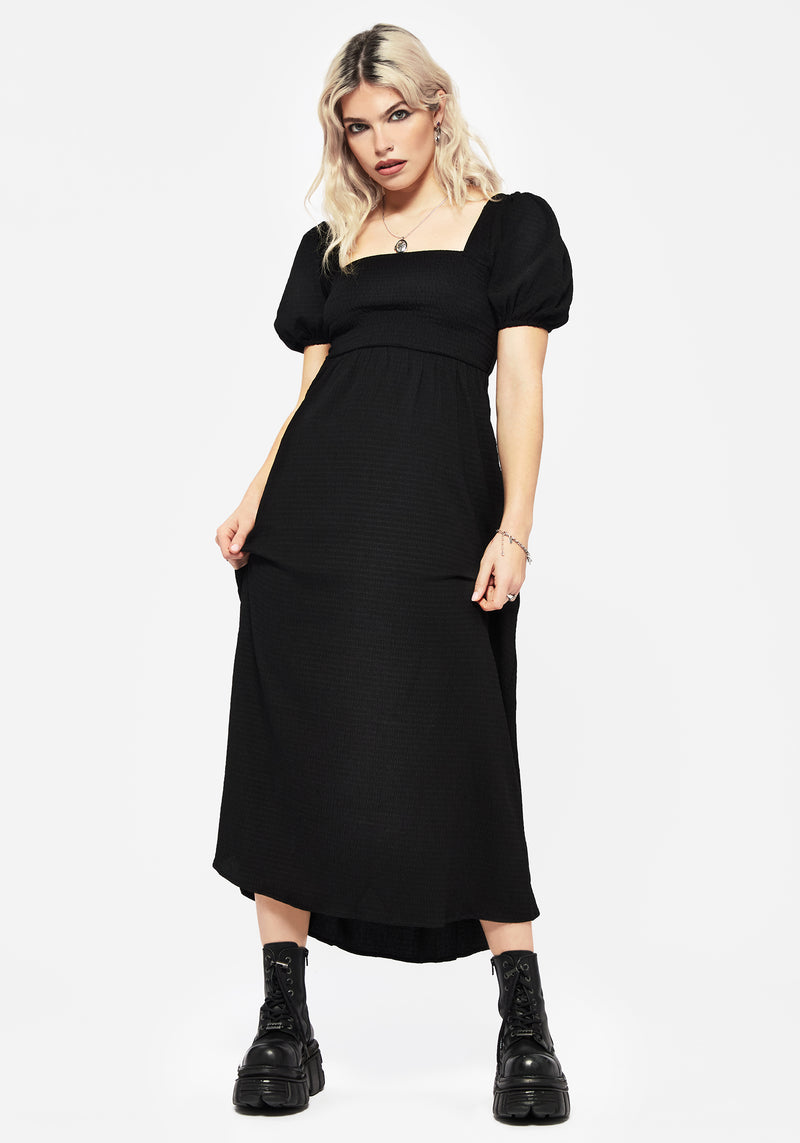 Carmine Midaxi Smock Dress - Black