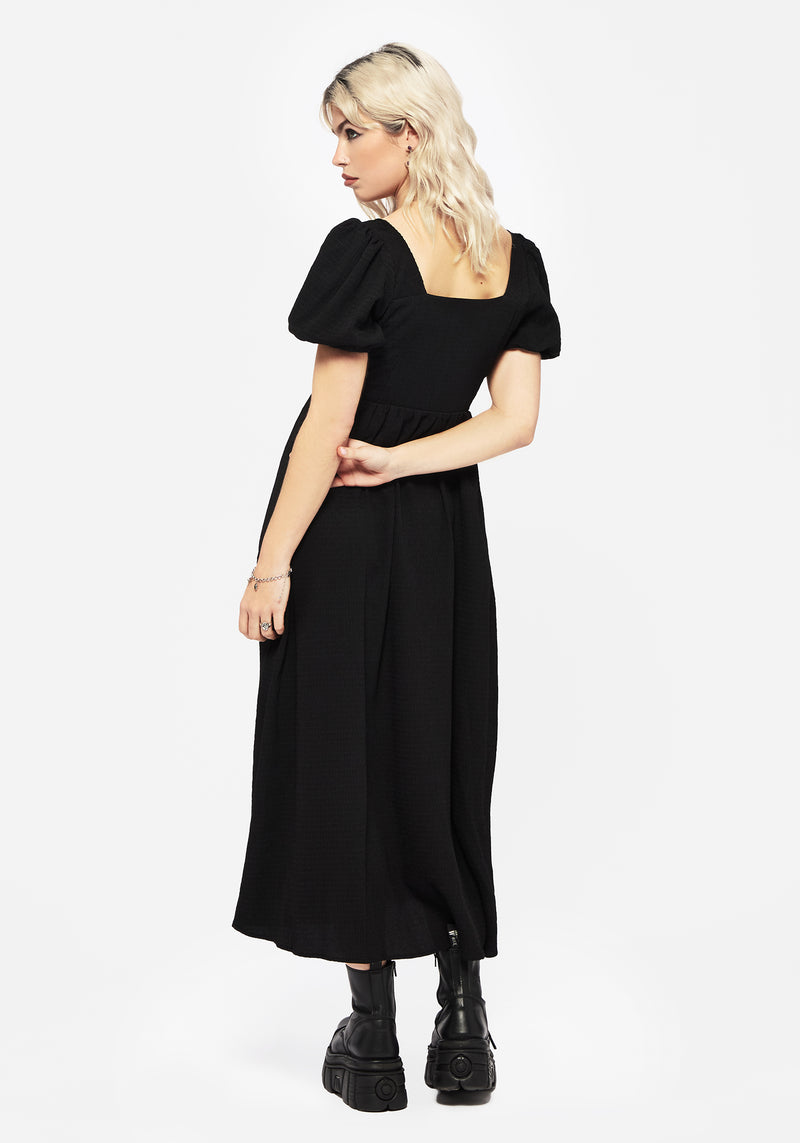 Carmine Midaxi Smock Dress - Black