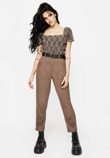 Hazel Embroidered Slim Tailored Trousers