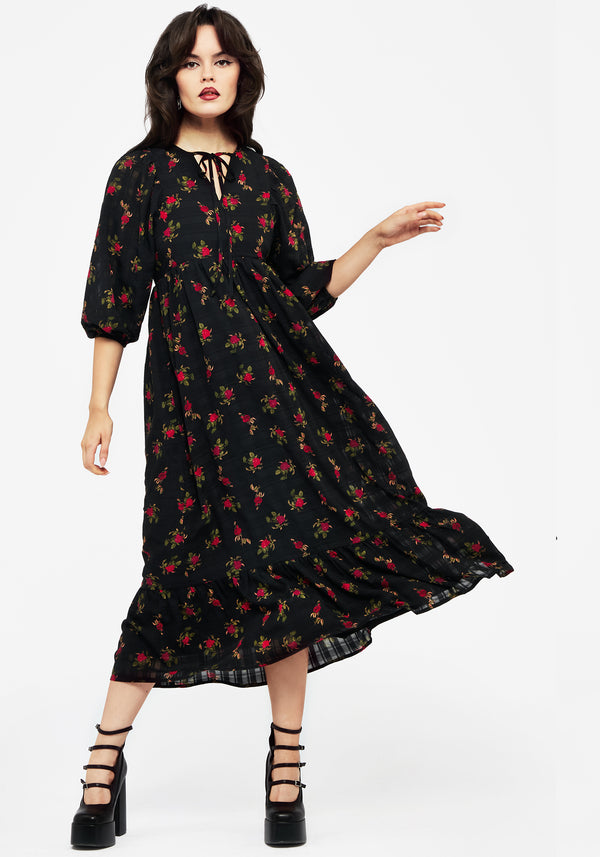 Darcey Floral Print Chiffon Midaxi Dress