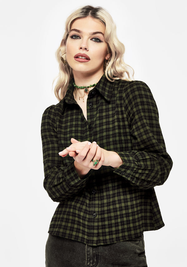 Terra Cotton Check Button Up Shirt