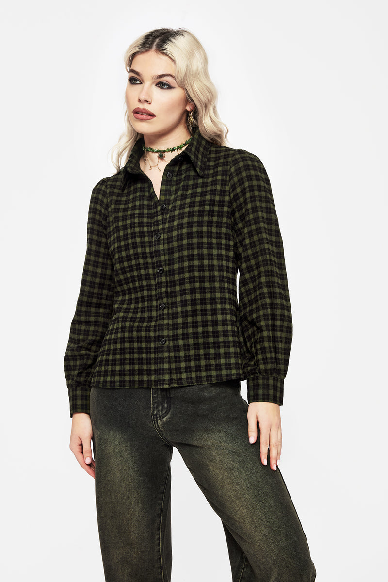 Terra Cotton Check Button Up Shirt