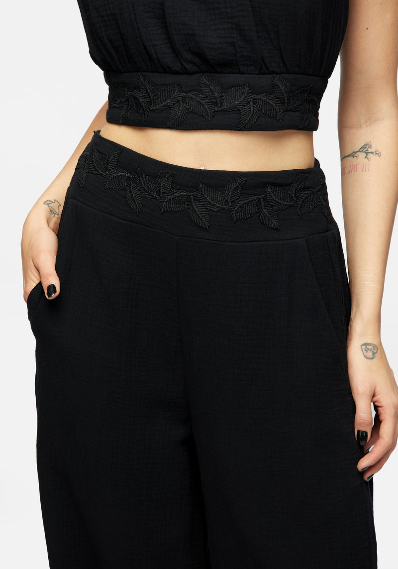 Vine Textured Wide Leg Trouser