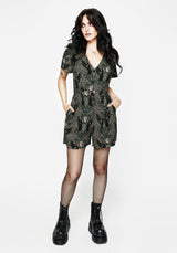 Hemlock V-Neck Playsuit - Green