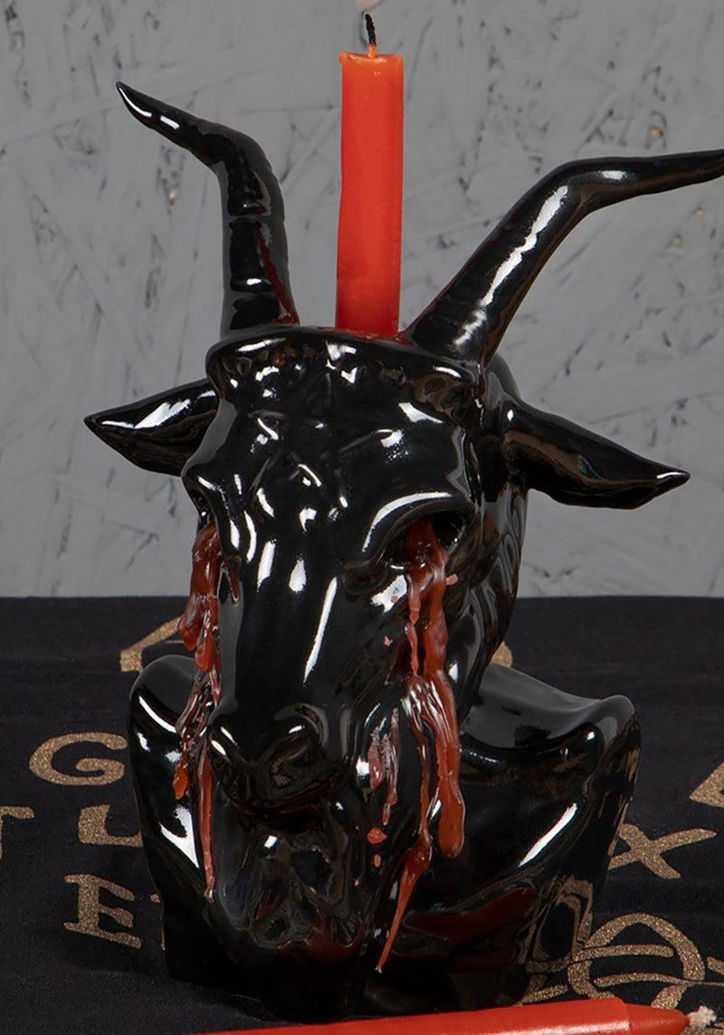 Crying Baphomet Candle Holder - Black