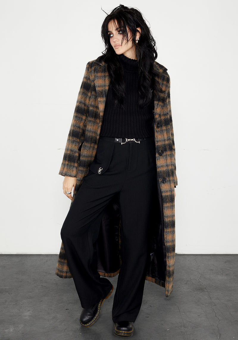 Lore Plaid Longline Coat