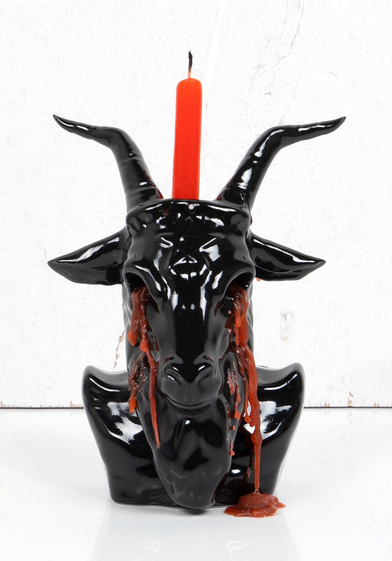 Crying Baphomet Candle Holder - Black