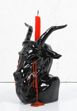 Crying Baphomet Candle Holder - Black