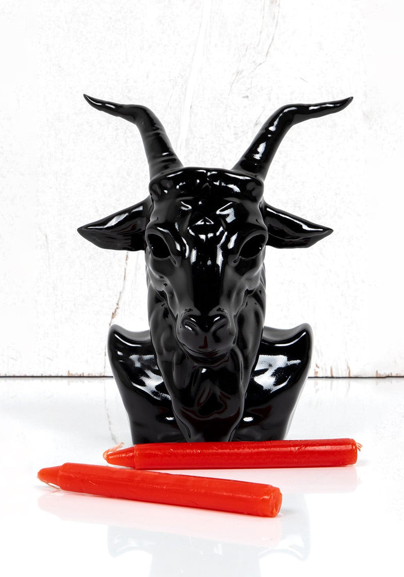 Crying Baphomet Candle Holder - Black