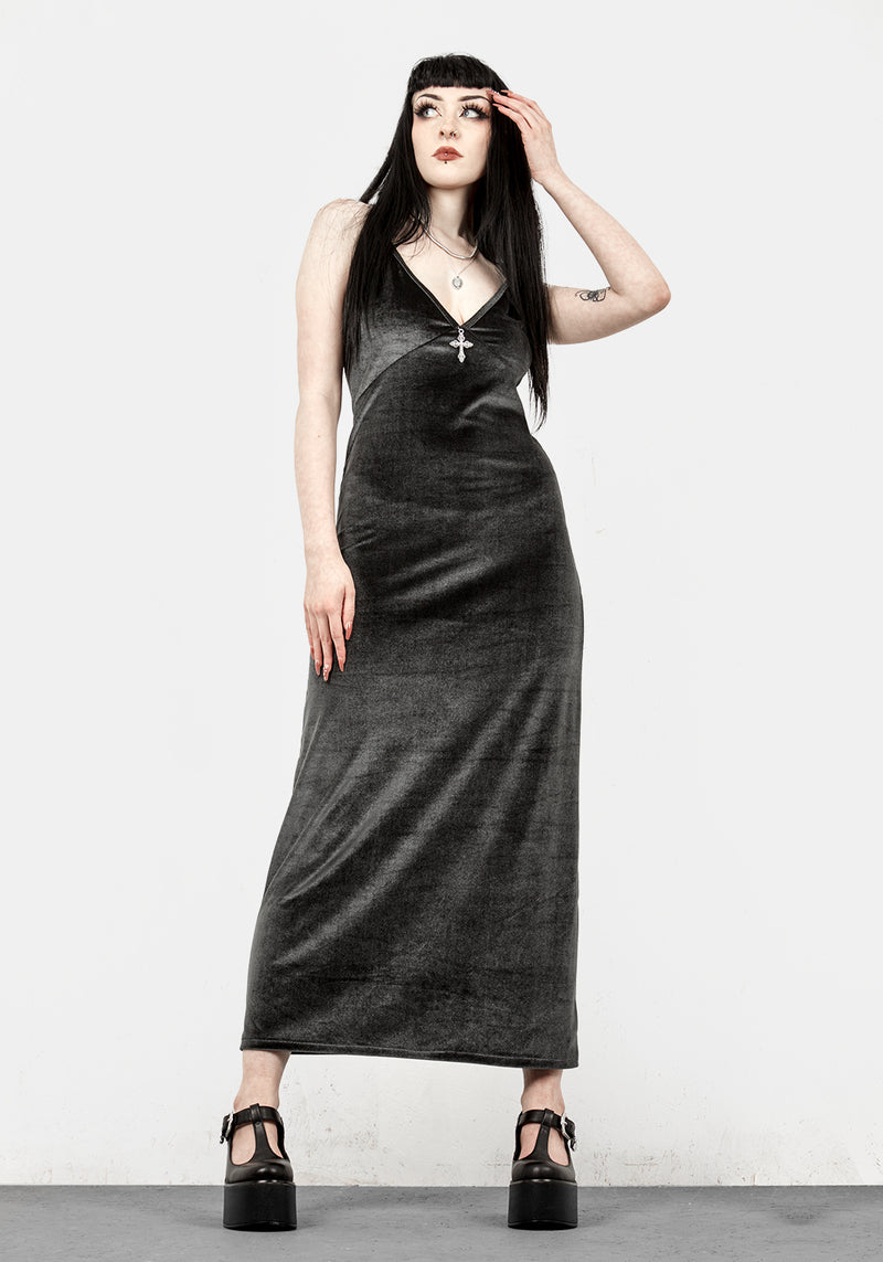 Gabrielle Velvet Midi Slip Dress